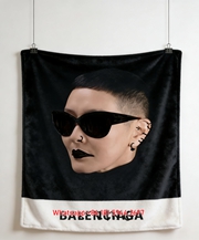 Balenciaga Printed Flannel Sofa Throw Blanket BA171